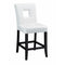 Casual Counter Height Chair with Vinyl Cushion, White, Set of 2-Armchairs and Accent Chairs-White-Wood/Vinyl-Cappuccino-JadeMoghul Inc.