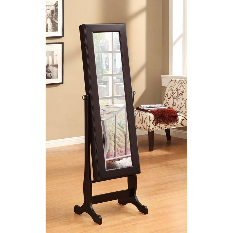 Casual Jewelry Mirror Cheval, Brown-Jewelry Boxes and Organizers-Brown-Wood-JadeMoghul Inc.