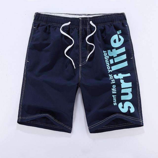 Casual Men Shorts / Men Quick Drying Summer Style Solid Polyester Clothing-Dark blue-L-JadeMoghul Inc.