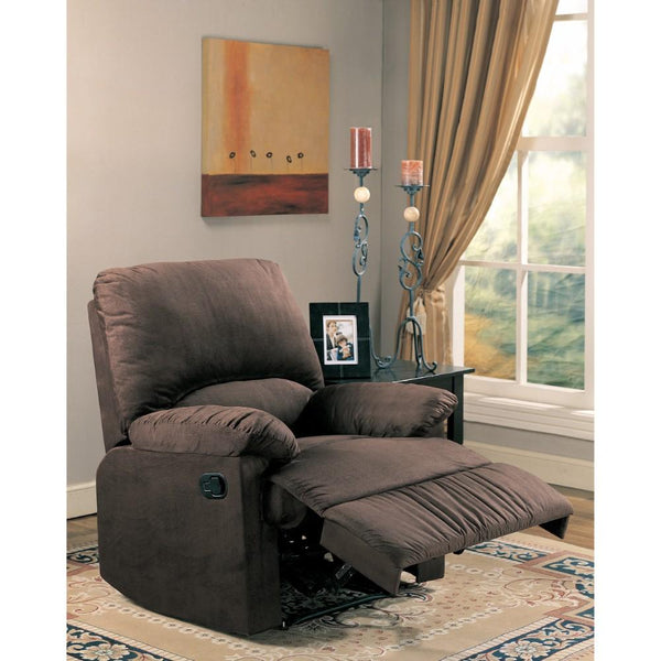 Casual Microfiber Attractive Recliner, Dark Brown-Recliner Chairs-DARK BROWN-MICROFIBER-JadeMoghul Inc.