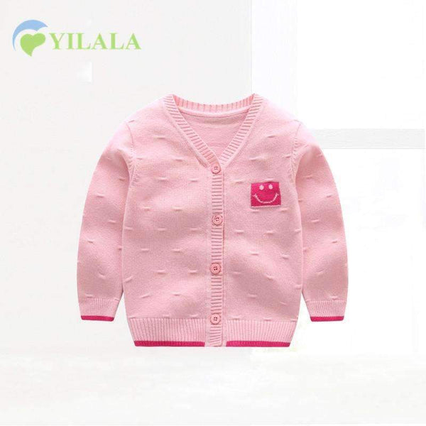 Casual Newborn Baby Sweaters Cotton Solid Baby Sweater V-Neck Long Sleeve Infant Clothes Spring Boys Sweater Baby Girls Clothin-AGrey-3M-JadeMoghul Inc.