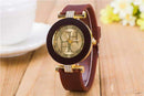 Casual Quartz Watch Women - Crystal Silicone Watch - Dress Wrist Watch-brown-JadeMoghul Inc.
