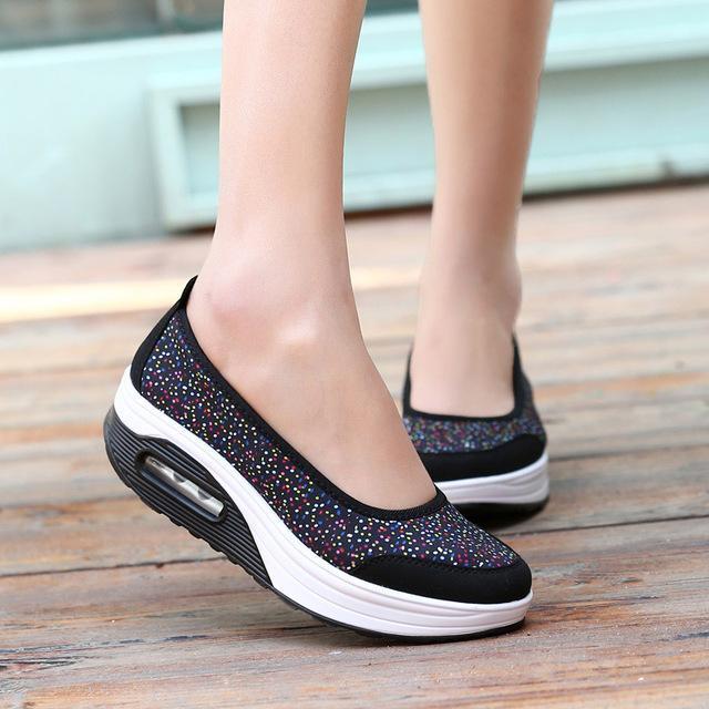 Casual shoes woman 2018 hot printing breathable mesh platform shoes women sneakers tenis feminino print women shoes-2962 Black-4.5-JadeMoghul Inc.