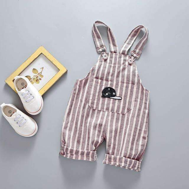 Casual Summer Baby Boys Girls Roupas Bebe Striped Camouflage Infants Kids Children Cotton Overalls Shorts Pantalones S5134-Khaki Striped-9M-JadeMoghul Inc.