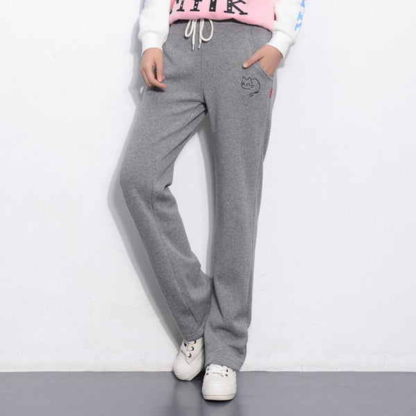 Casual Winter Fleece Straight Pants-Color 1-S-JadeMoghul Inc.