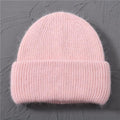 Casual Women's Hats Cashmere Wool Knitted Beanies Autumn Winter Brand New Three Fold Thick 2020 Knitted Girls Skullies Beanies AExp
