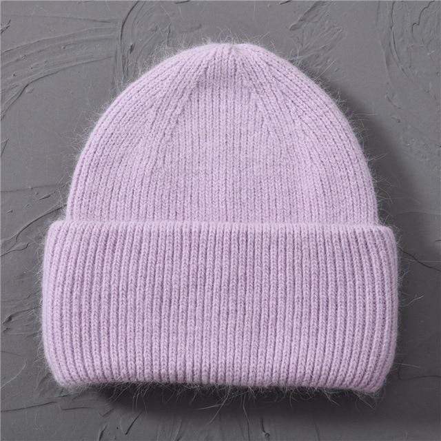 Casual Women's Hats Cashmere Wool Knitted Beanies Autumn Winter Brand New Three Fold Thick 2020 Knitted Girls Skullies Beanies AExp