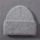 Casual Women's Hats Cashmere Wool Knitted Beanies Autumn Winter Brand New Three Fold Thick 2020 Knitted Girls Skullies Beanies AExp
