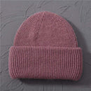 Casual Women's Hats Cashmere Wool Knitted Beanies Autumn Winter Brand New Three Fold Thick 2020 Knitted Girls Skullies Beanies AExp