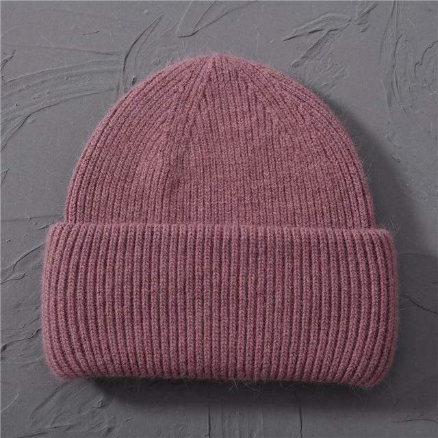 Casual Women's Hats Cashmere Wool Knitted Beanies Autumn Winter Brand New Three Fold Thick 2020 Knitted Girls Skullies Beanies AExp