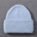 Casual Women's Hats Cashmere Wool Knitted Beanies Autumn Winter Brand New Three Fold Thick 2020 Knitted Girls Skullies Beanies AExp