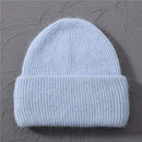 Casual Women's Hats Cashmere Wool Knitted Beanies Autumn Winter Brand New Three Fold Thick 2020 Knitted Girls Skullies Beanies AExp
