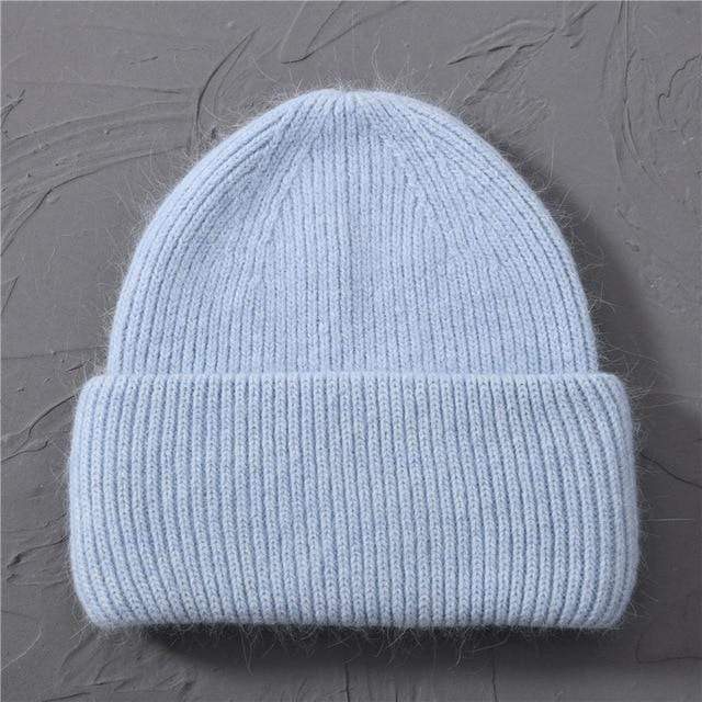 Casual Women's Hats Cashmere Wool Knitted Beanies Autumn Winter Brand New Three Fold Thick 2020 Knitted Girls Skullies Beanies AExp