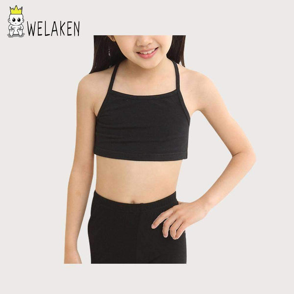 Casual Young Girls Training Bras Camisoles Solid Children's Clothing Sling Breathable Baby Tank Tops Soft Baby Girls Underwear-Black-10-JadeMoghul Inc.