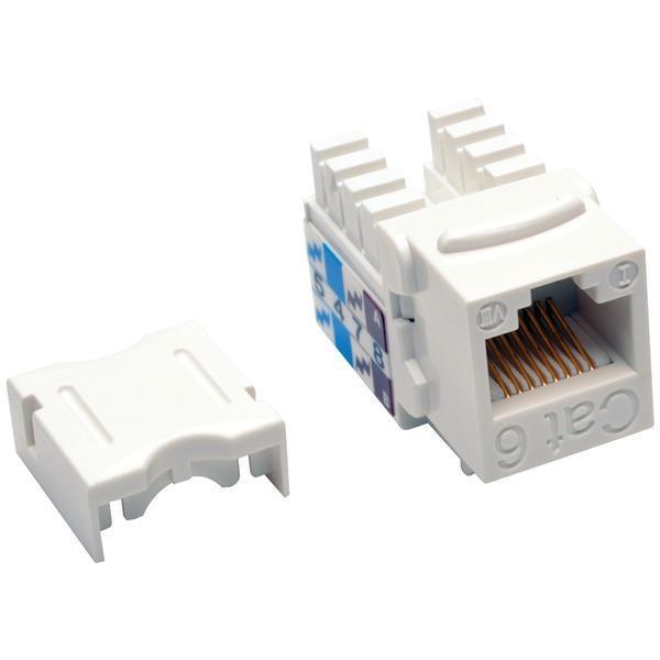 CAT-6/CAT-5E 110-Style Punch-down Keystone Jack (White)-Cables, Connectors & Accessories-JadeMoghul Inc.