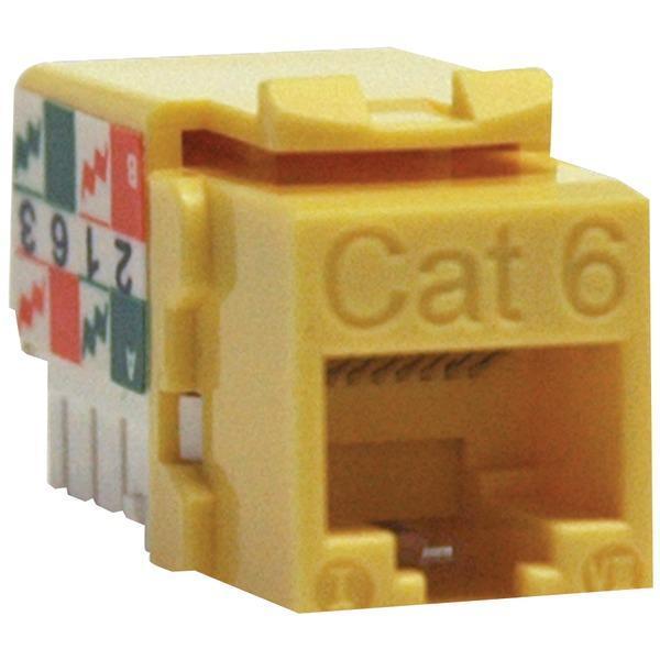 CAT-6/CAT-5E 110-Style Punch-down Keystone Jack (Yellow)-Cables, Connectors & Accessories-JadeMoghul Inc.