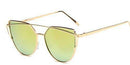 Cat eye Women Sunglasses 2017 New Brand Design Mirror Flat Rose Gold Vintage Cateye Fashion sun glasses lady Eyewear UV400-Gold-JadeMoghul Inc.