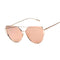 Cat eye Women Sunglasses 2017 New Brand Design Mirror Flat Rose Gold Vintage Cateye Fashion sun glasses lady Eyewear UV400-Gold Green-JadeMoghul Inc.