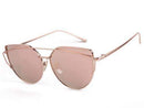 Cat eye Women Sunglasses 2017 New Brand Design Mirror Flat Rose Gold Vintage Cateye Fashion sun glasses lady Eyewear UV400-Gold Pink-JadeMoghul Inc.
