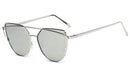Cat eye Women Sunglasses 2017 New Brand Design Mirror Flat Rose Gold Vintage Cateye Fashion sun glasses lady Eyewear UV400-Silver-JadeMoghul Inc.