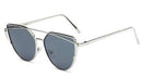 Cat eye Women Sunglasses 2017 New Brand Design Mirror Flat Rose Gold Vintage Cateye Fashion sun glasses lady Eyewear UV400-Silver Gray-JadeMoghul Inc.