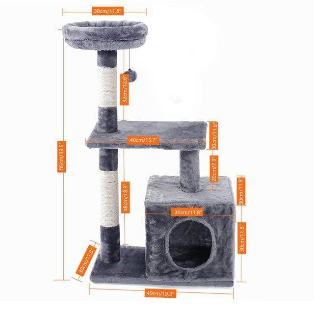 Cat's Tree Tower Condo Scratcher Home Furniture Pets House Hammock Cats Climbing Furniture Pets House Hammock Cat's Tree Tower JadeMoghul Inc. 