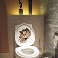 Cat Vivid 3D Smashed Switch Wall Sticker Bathroom Toilet Kicthen Decorative Decals Funny Animals Decor Poster PVC Mural Art-A-14109-JadeMoghul Inc.