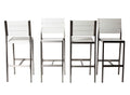 Catchy And Heighted Anodized Aluminum Armless Barstools In White (Set of 4)-Bar Stools and Counter Stools-WHITE-Anodized Aluminum And Plastic lumber-JadeMoghul Inc.