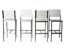 Catchy And Heighted Anodized Aluminum Armless Barstools In White (Set of 4)-Bar Stools and Counter Stools-WHITE-Anodized Aluminum And Plastic lumber-JadeMoghul Inc.