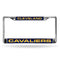 Subaru License Plate Frame Cavaliers Laser Chrome Frame Navy Background With Yellow Letters