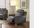 Cayden Recliner (Power Motion), Gray Leather-Aire Match-Recliner Chairs-Gray-Leather-Aire Match Frame: Wood-JadeMoghul Inc.