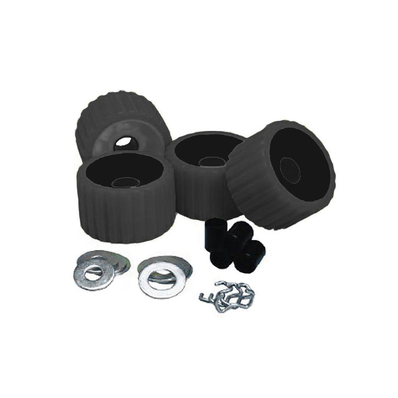 C.E. Smith Ribbed Roller Replacement Kit - 4 Pack - Black [29210]-Rollers & Brackets-JadeMoghul Inc.