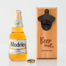 Cedar Wood Wall Mount Bottle Opener - Beer Me Etching (Pack of 1)-Personalized Gifts For Men-JadeMoghul Inc.