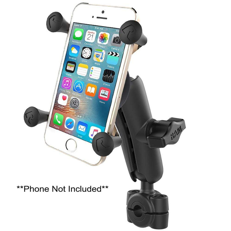 Cell Phone Mounts RAM Mount RAM Torque 3/8" - 5/8" Diameter Mini Rail Base with 1" Ball, Medium Arm and X-Grip for Phones [RAM-B-408-37-62-UN7U] RAM Mounting Systems