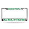 Subaru License Plate Frame Celtics Laser Chrome Frame White Background With Green Letters