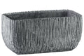 Cement Broomed Finish Rectangular Pot With Tapered Bottom, Gray-Home Accent-Gray-Cement-Broomed Finish-JadeMoghul Inc.