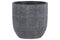 Cement Engraved Square Lattice Design Pot With Tapered Bottom, Large, Dark Gray-Home Accent-Gray-Cement-Natural Finish-JadeMoghul Inc.