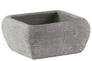 Cement Recessed Lip Low Square Pot With Tapered Bottom, Large, Light Gray-Home Accent-Gray-Cement-JadeMoghul Inc.