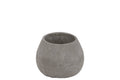 Cemented Bellied Flower Pot, Short, Gray-Home Accent-Gray-Cement-JadeMoghul Inc.