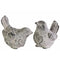 Cemented Bird Figurine With Swirl Pattern, Gray, Assortment of 2-Home Accent-Gray-Cement-JadeMoghul Inc.