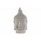 Cemented Buddha Head with Pointed Ushnisha, Gray-Home Accent-Gray-Cement-JadeMoghul Inc.