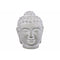 Cemented Buddha Head with Rounded Ushnisha, Washed White-Home Accent-White-Cement-JadeMoghul Inc.