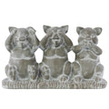 Cemented Sitting Pig No Evil Figurine On Base, Concrete Gray-Animal Statues-Gray-Cement-Concrete Gray-JadeMoghul Inc.