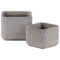 Cemented Square Shape Pots with Engraved Lattice Diamond Pattern,Washed Gray,Set of 2-Home Accent-Gray-Cement-JadeMoghul Inc.