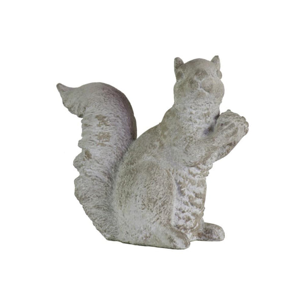 Cemented Squirrel Figurine with Hand over Hand, Large, Washed Gray-Home Accent-Gray-Cement-JadeMoghul Inc.