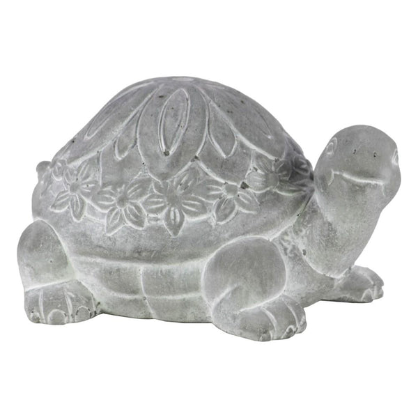 Cemented Turtle Figurine, Washed White-Home Accent-White-Cement-JadeMoghul Inc.