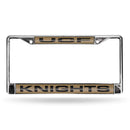 Mustang License Plate Frame Central Florida Gold Laser Chrome Frame