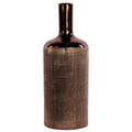 Ceramic Bottle Shaped Vase With Long Elongated Neck, Large, Copper-Vases-Copper-Ceramic-JadeMoghul Inc.
