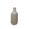 Ceramic Bottle Vase with Contrasting Textured Surface, White and Beige-Vases-White and Beige-Ceramic-JadeMoghul Inc.