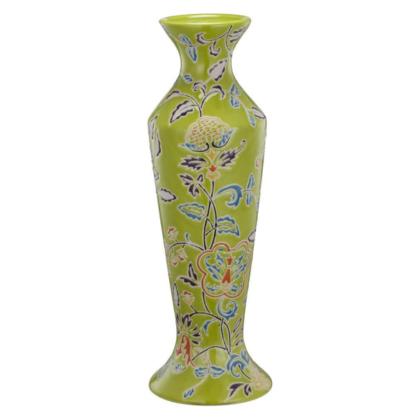 Ceramic Candle Holder With Flared Bottom, Multicolor-Candle Holders-Multicolor-Ceramic-JadeMoghul Inc.